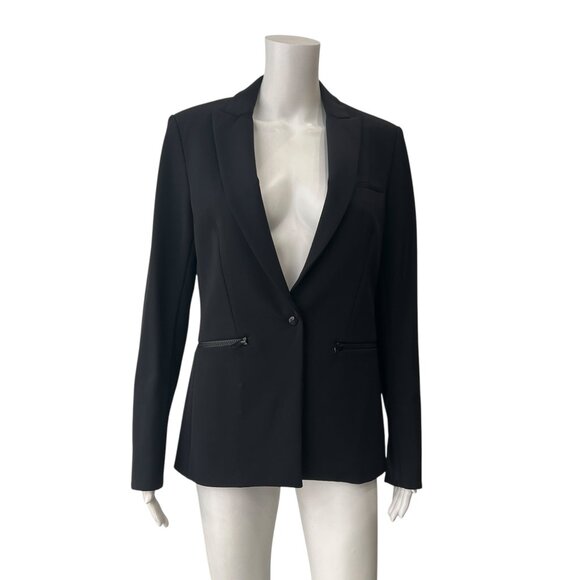 $645 Veronica Beard Black Scuba Dickey Nylon Blazer Jacket size 6 - Picture 1 of 7
